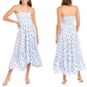 NWT Caroline Constas Strapless Emmy Dress Blue Vacation Spot Floral